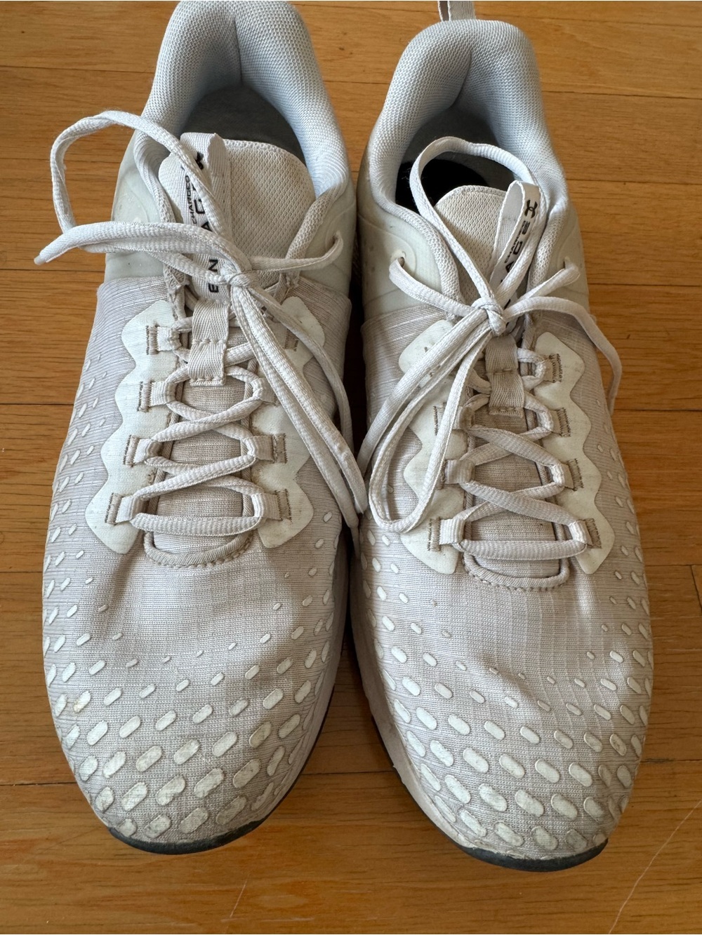 Under Armour White Mesh Training Sneakers Engage Charged